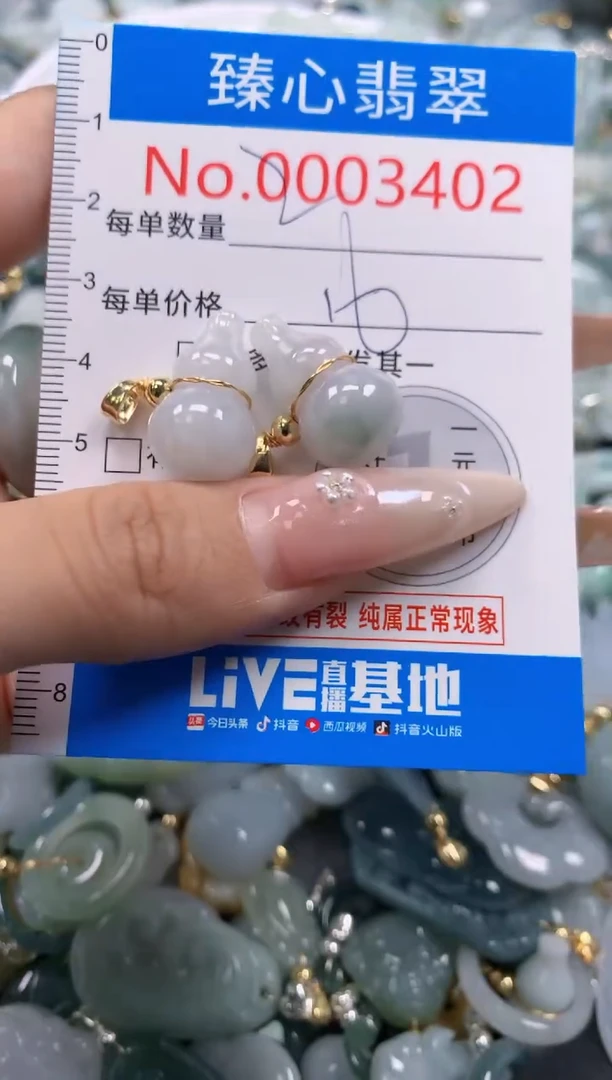 翡翠未镶嵌颈饰含绳0003402