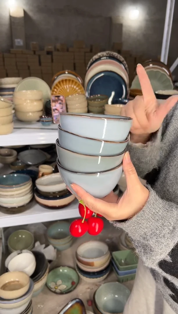 陶瓷外贸尾货瑕疵满20包邮X4米饭碗