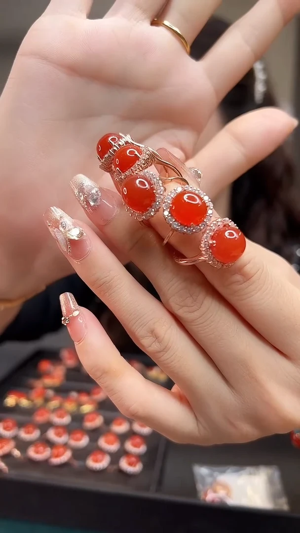 【闪购商品】南红玛瑙戒指银S925镶嵌/多样性发其一