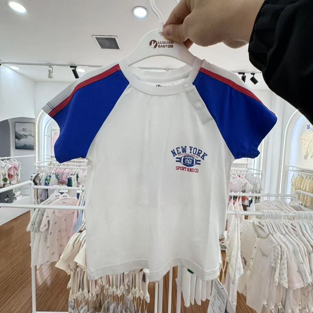 璐璇贝贝2936208B男宝艾草短袖T恤男童夏季撞色时尚