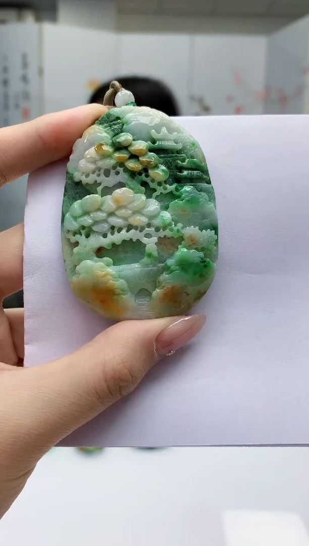 【闪购商品】定制翡翠未镶嵌4852jw-毛货挂件100