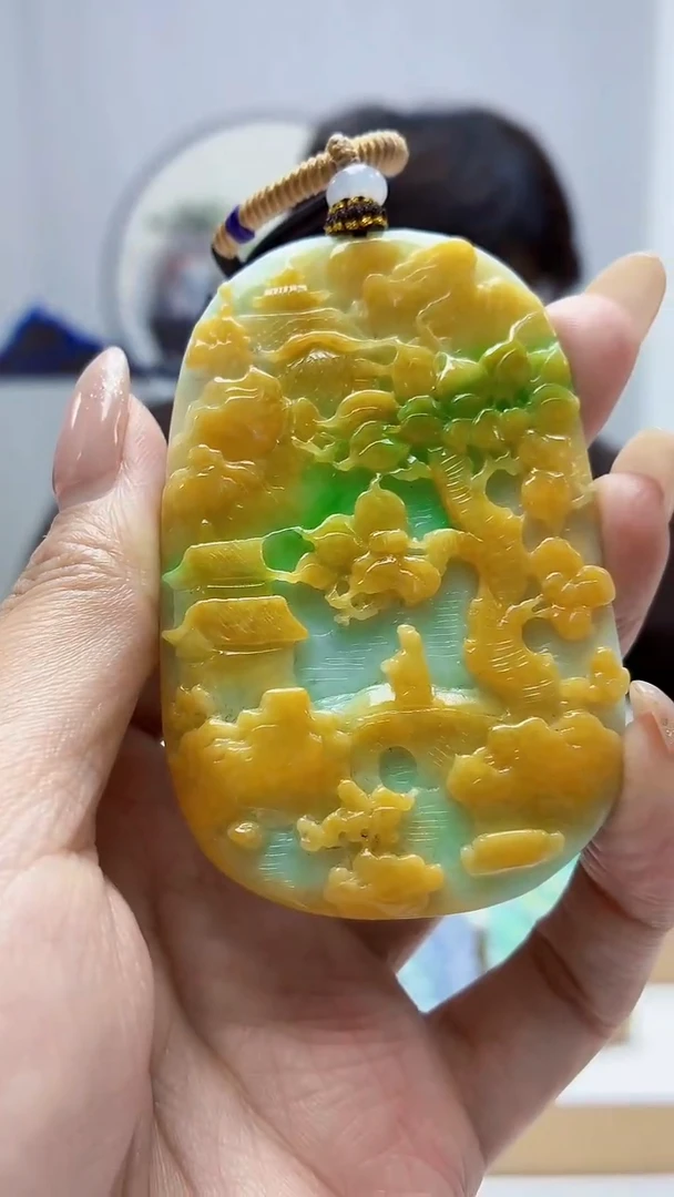 未镶嵌定制翡翠5145MM-毛货挂件53