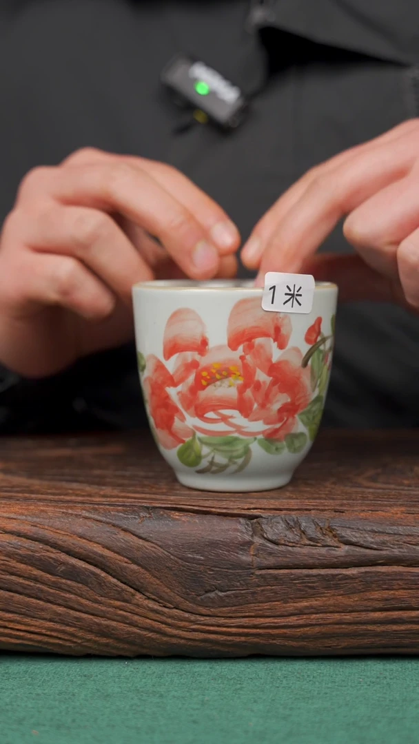 【闪购商品】瓷片景德镇杯釉下手工手绘瓷器 牡丹手握