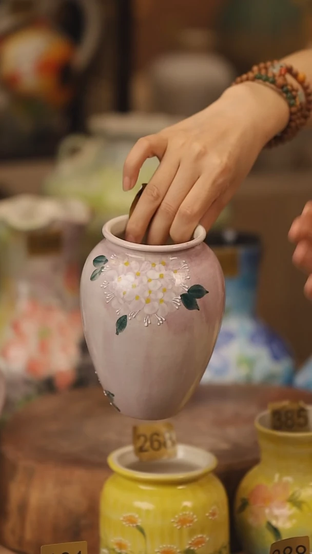 陶瓷172景德镇设计师手作花器摆件侘寂风