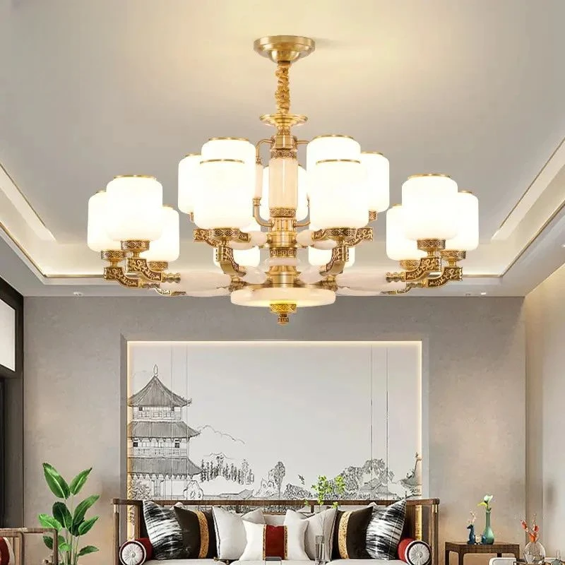 新中式客厅大吊灯2025新款中国风高端别墅禅意餐厅卧室书房灯具