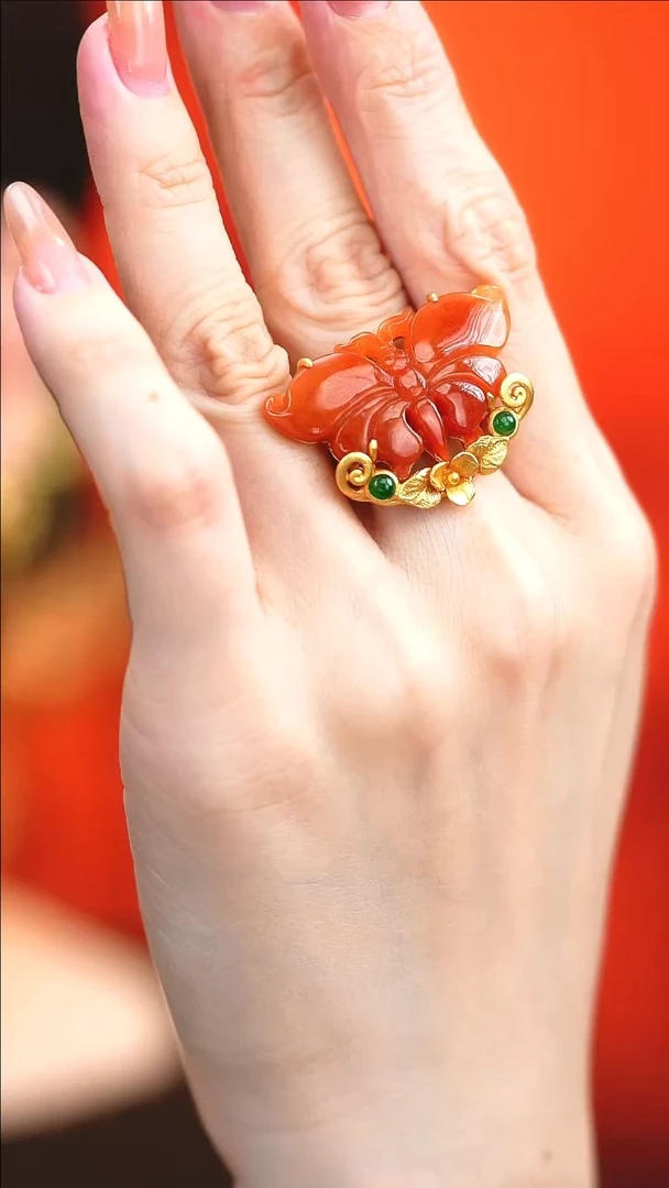 银S925镶嵌戒指翡翠新款