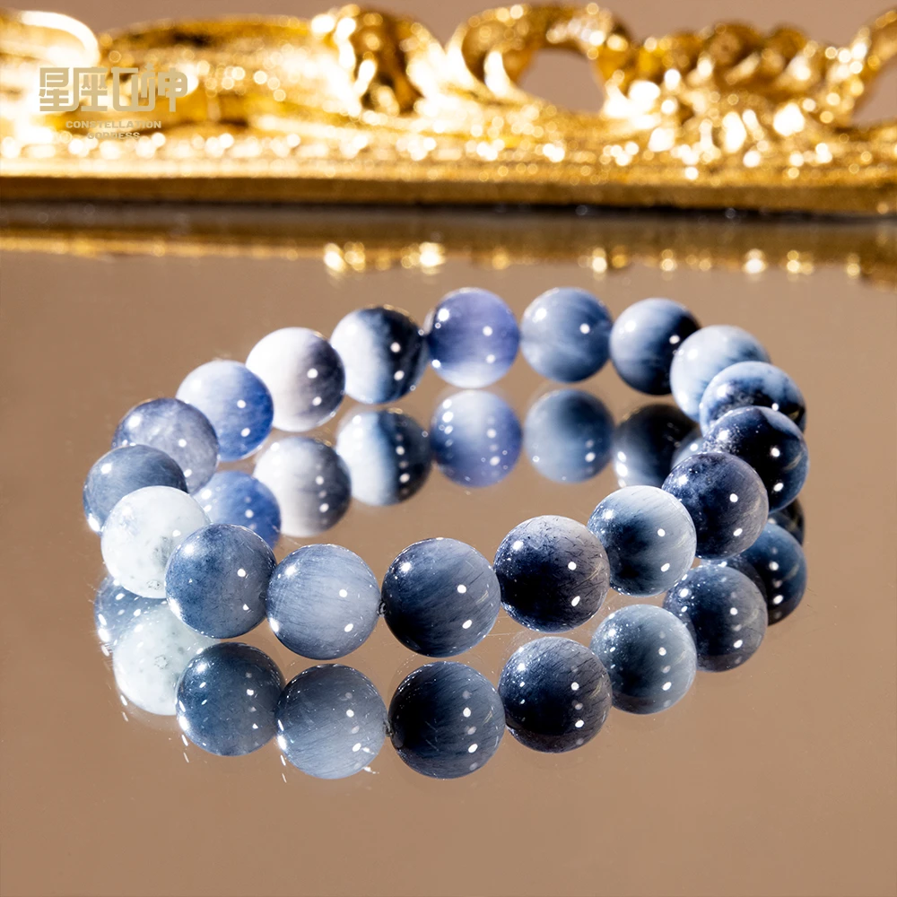 莫小奇严选——水墨画蓝钢丝兔毛手链（多样性发其一）