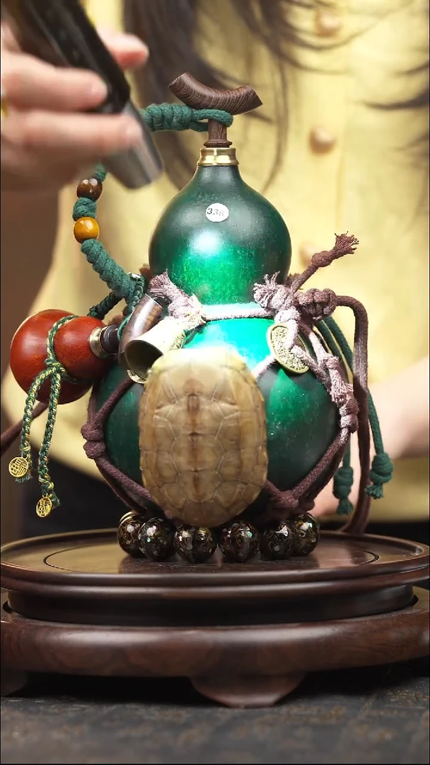 338号大漆酒葫芦一物一拍【双福双禄】