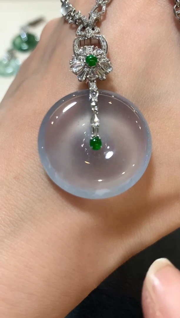 吊坠(不含链)18K金镶嵌翡翠梦z122