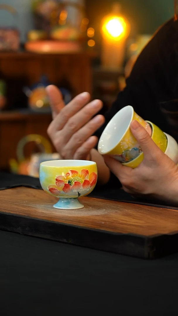 杯手绘心瓷陶瓷浮力