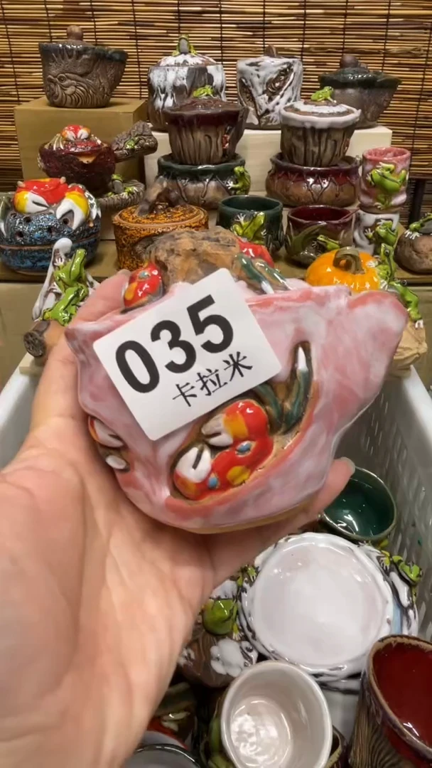 ?***天035精美粗陶手工柴烧