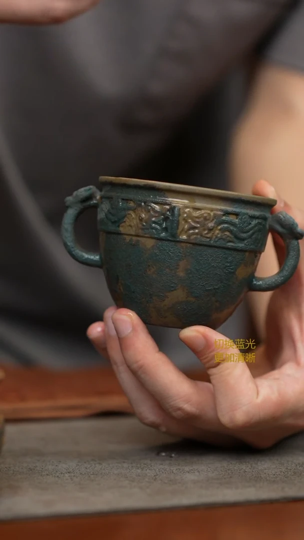 茶壶紫砂新品青铜器紫砂主人杯
