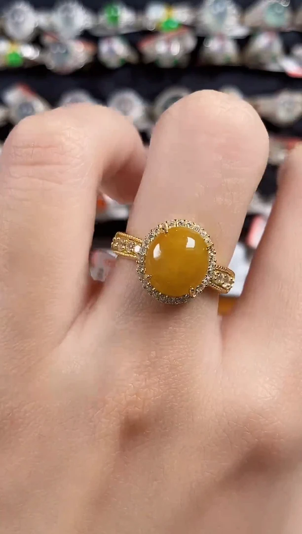 银S925镶嵌戒指翡翠天然A货翡翠56