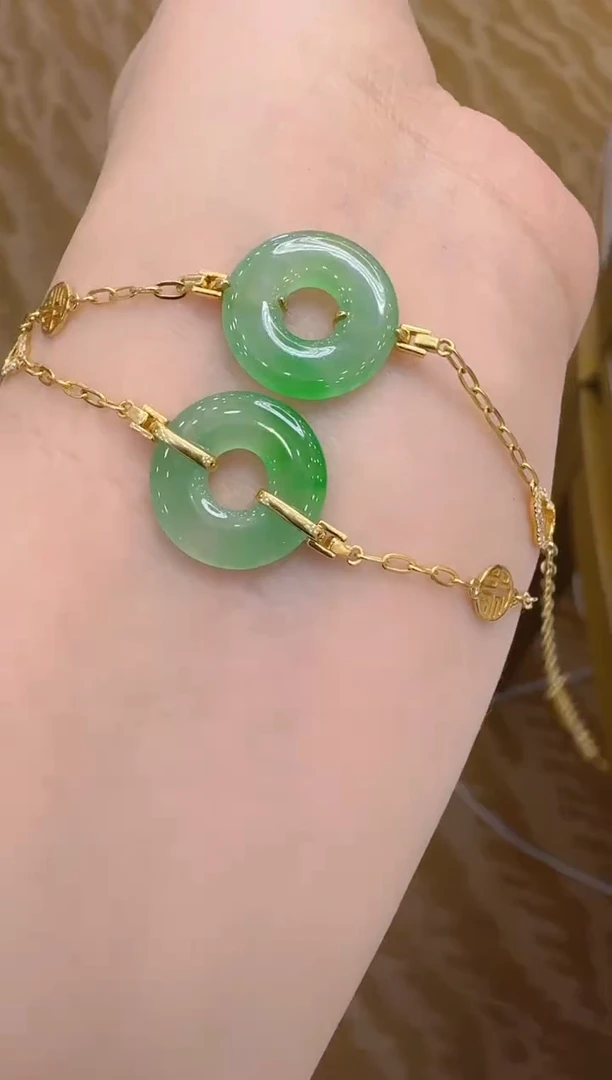 18K金镶嵌手链翡翠多样性团购发一件