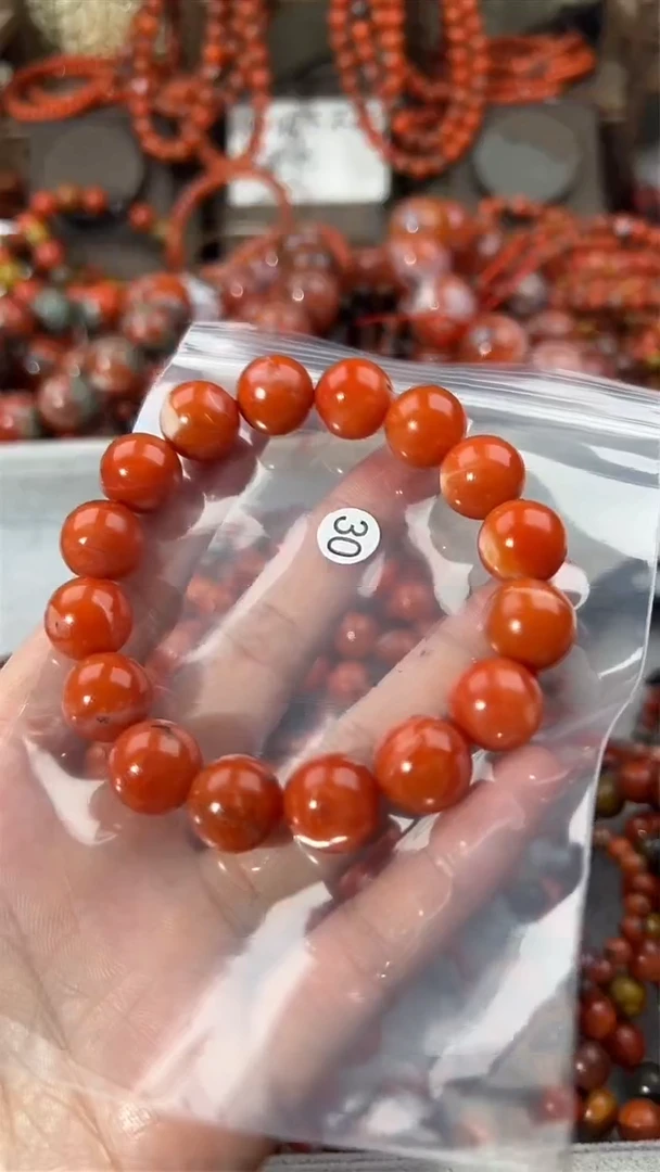 南红玛瑙手串未镶嵌13+