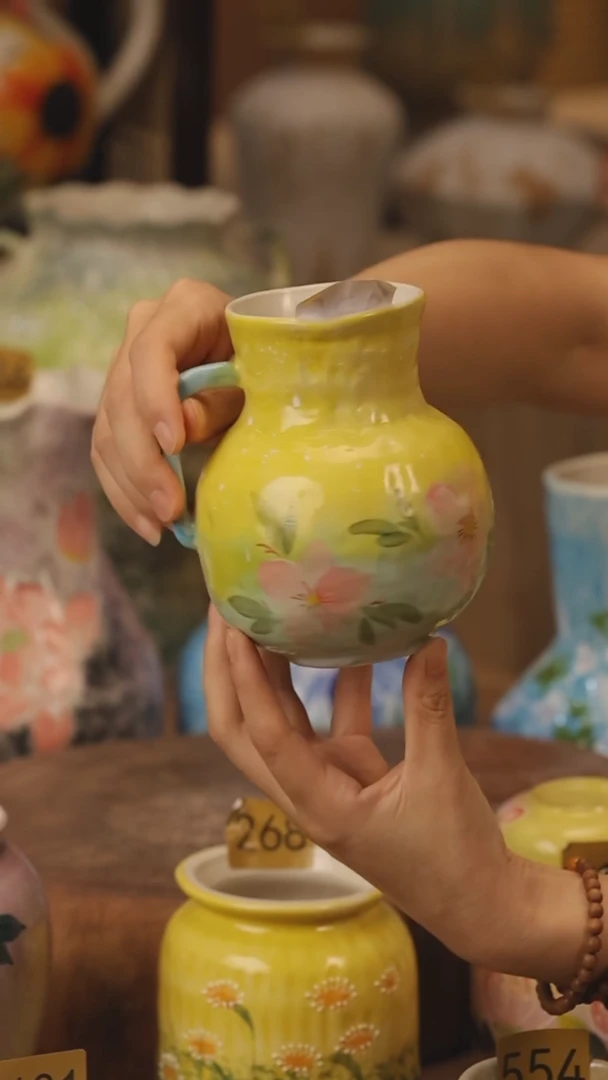 陶瓷385景德镇设计师手作花器摆件侘寂风
