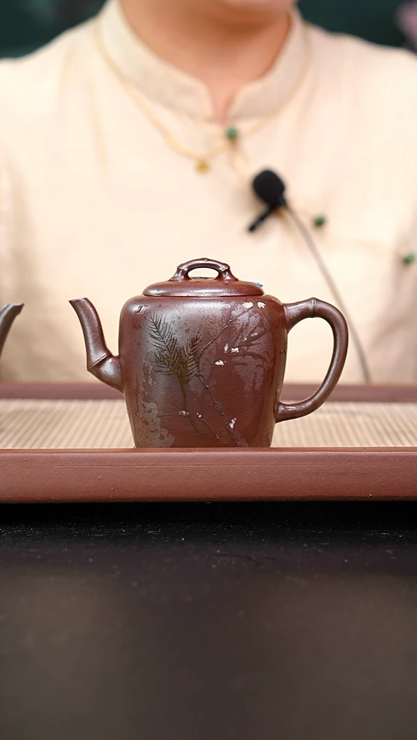 茶壶紫砂柴烧竹节壶270