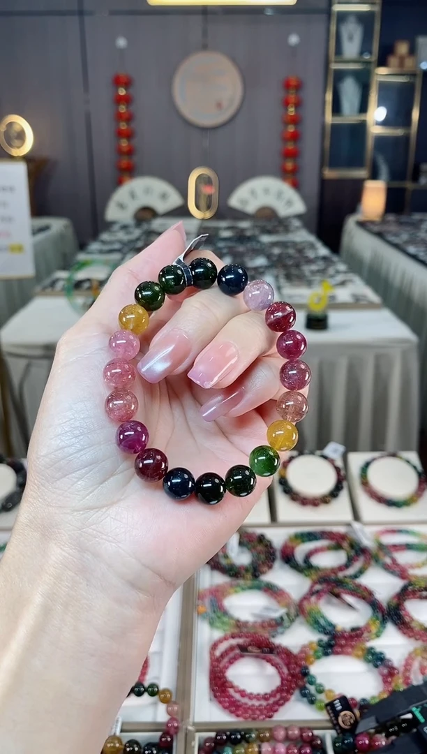 未镶嵌老矿碧玺单圈手串9mm+碧玺多样性发货一条hon