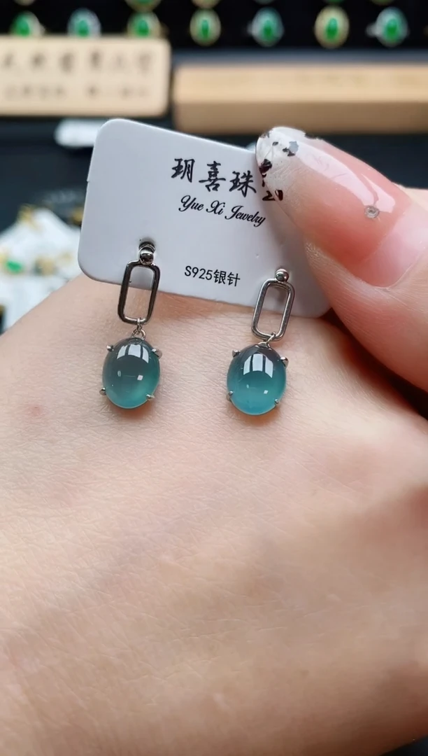 银S925镶嵌戒指翡翠1