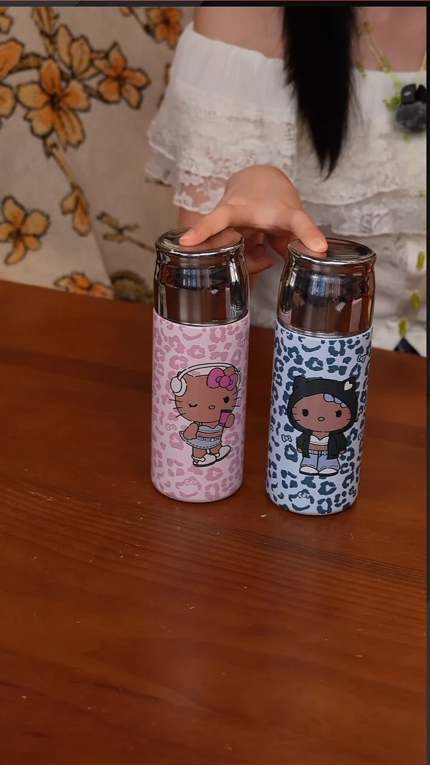 40-豹纹KITTY系列保温杯-粉+蓝