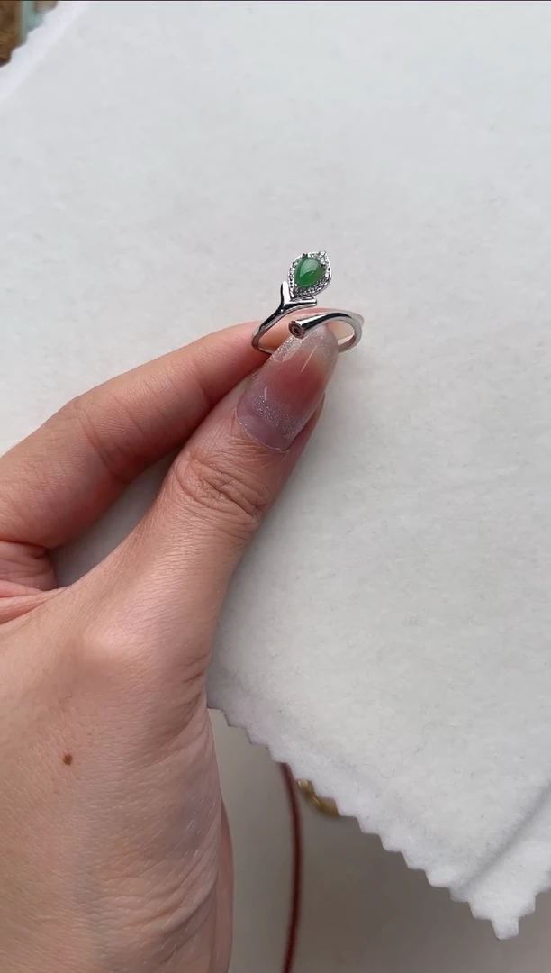 【闪购商品】翡翠戒指银S925镶嵌aj3908戒指