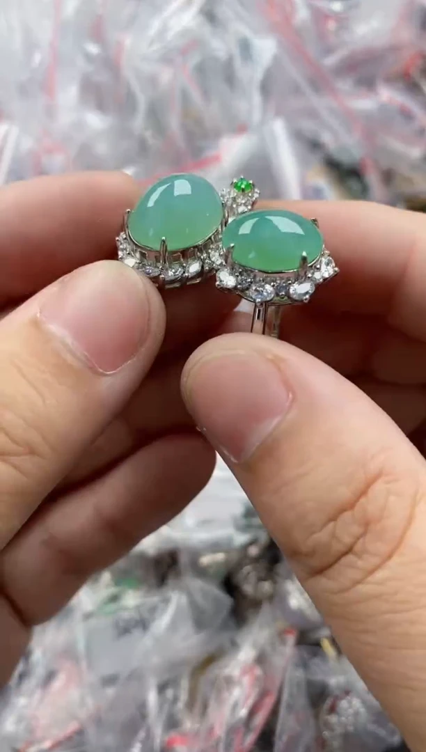 银S925镶嵌戒指翡翠444    7