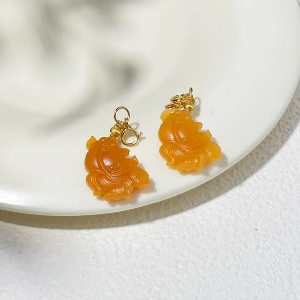 缅黄锦鲤精美吊坠滴流.多样性发其一