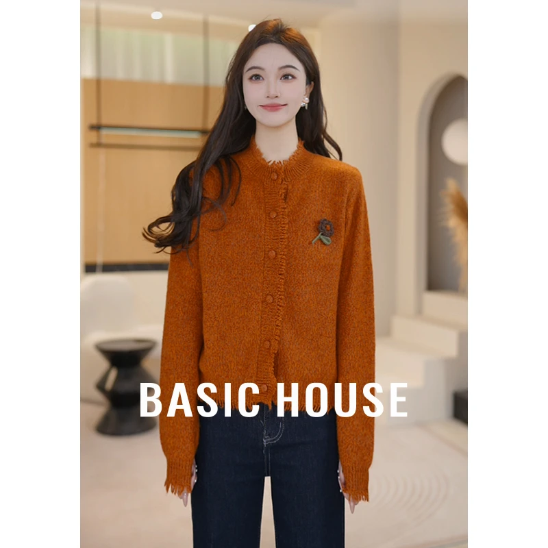 Basic House/百家好YC琥珀流光复古设计感羊毛衫B1195B51D72