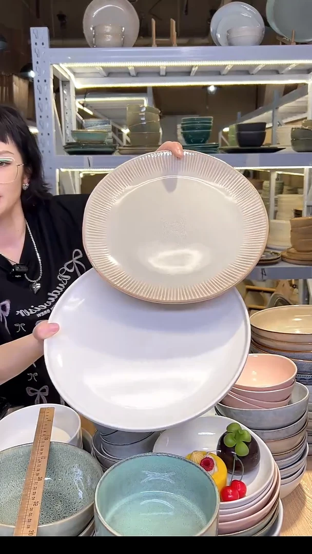 瓷93十寸外贸尾货高温釉下彩陶瓷餐具默认微瑕