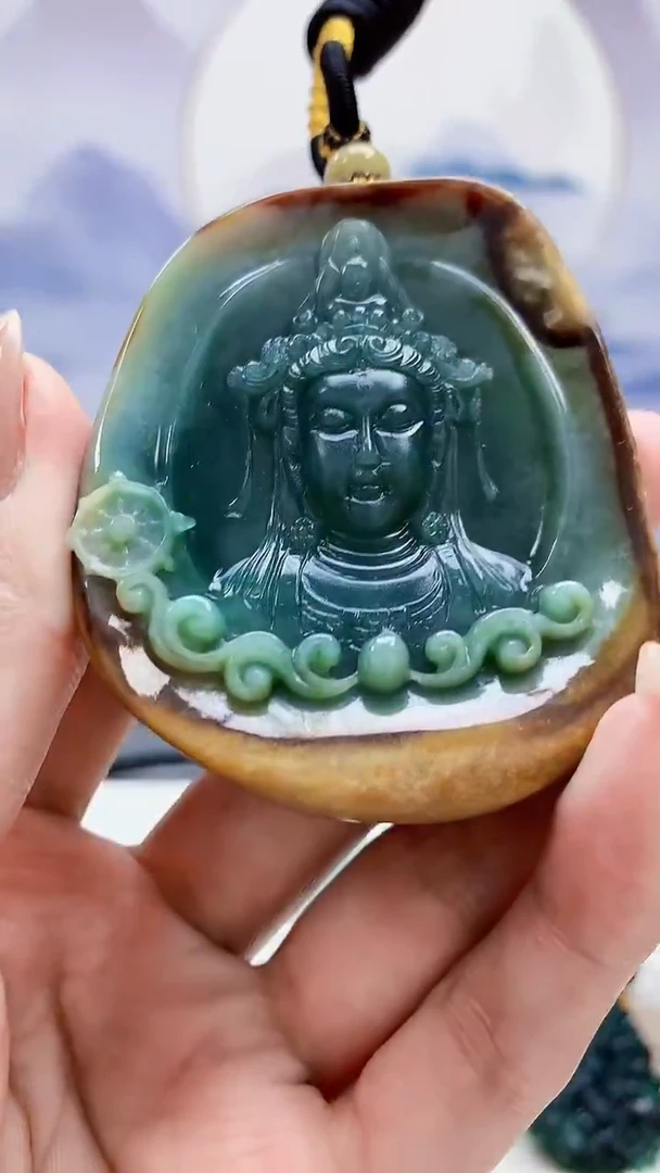 未镶嵌定制翡翠5060MM-毛货挂件60