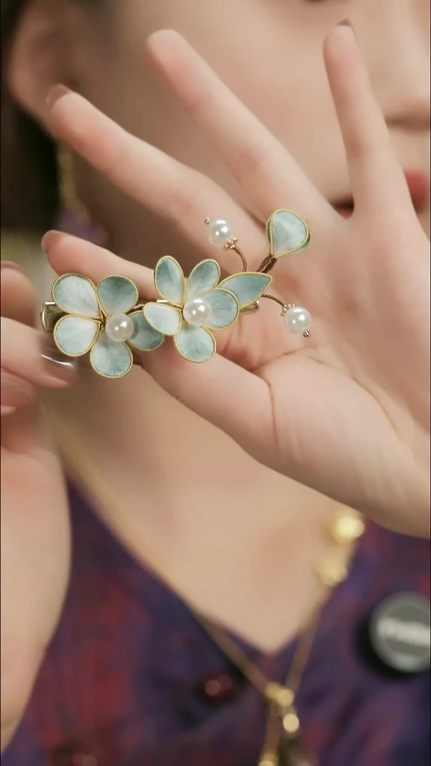 刺绣湘传礼纯手工发夹