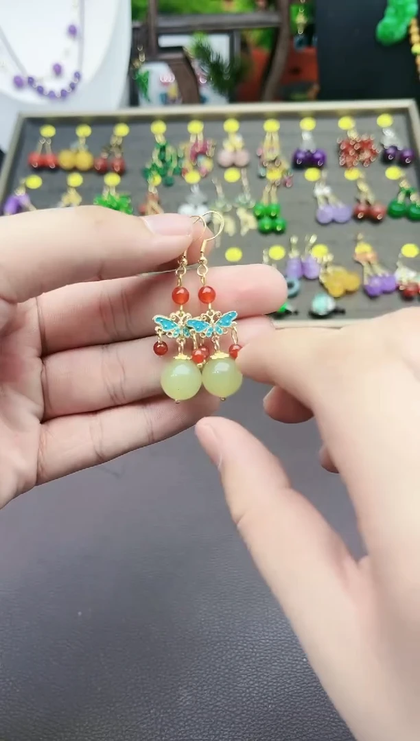 【闪购商品】玛瑙/玉髓耳钉银S925镶嵌531000