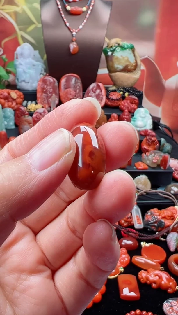 未镶嵌桶珠南红玛瑙道**我桶珠