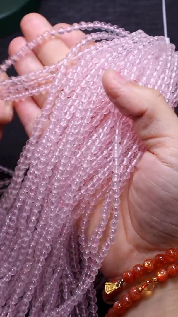 【闪购商品】水晶多圈未镶嵌Q004粉水晶多圈4mm