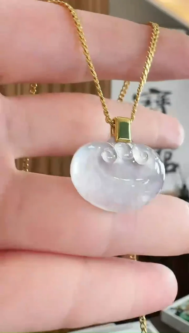 吊坠(不含链)18K金镶嵌翡翠吊坠