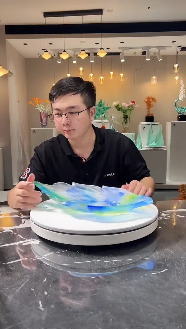 摆件巴比特美学-孔雀羽果盘