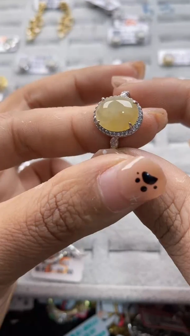 银S925镶嵌戒指翡翠999999   1