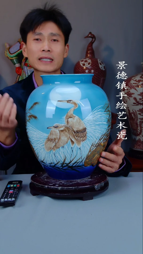 摆件陶景德镇手工手绘陶瓷摆件43