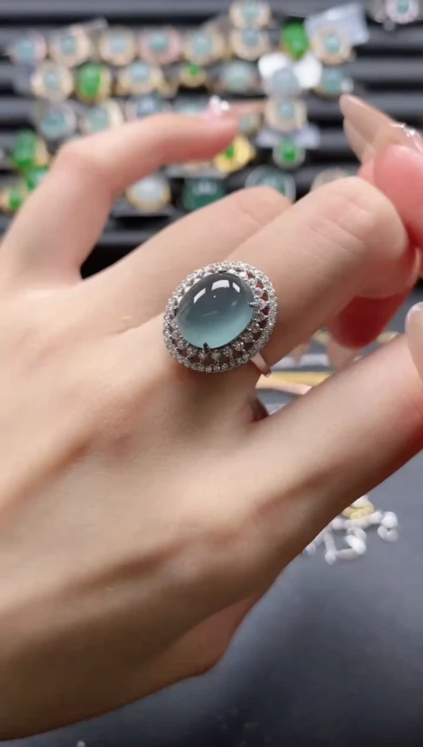 【闪购商品】翡翠戒指银S925镶嵌51511