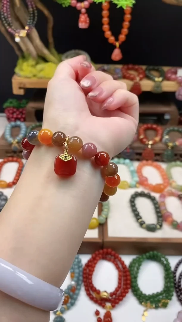 未镶嵌玛瑙手饰多宝无事牌10mm