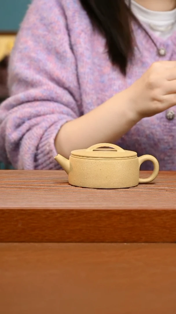 茶壶紫砂高温微瑕花泥本绿汉瓦520