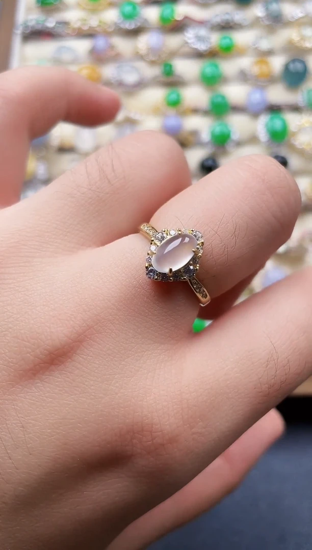 银S925镶嵌戒指翡翠83