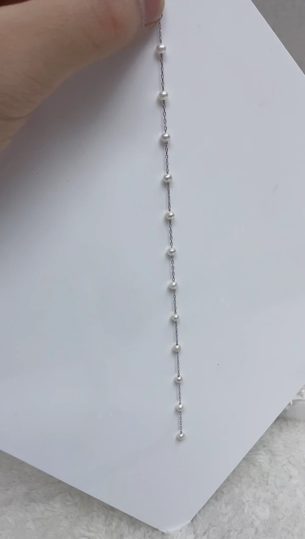 银S925镶嵌手链淡水珍珠