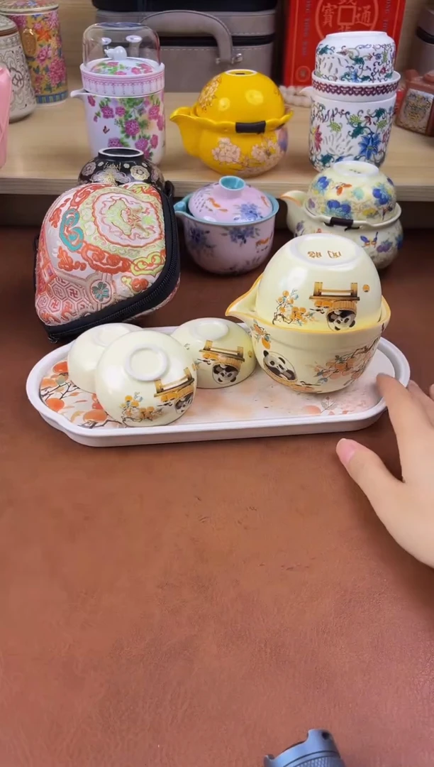 陶陶瓷茶具摆件旅行套组