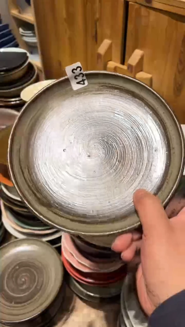 【闪购商品】瓷片433手刷棕立口盘1个