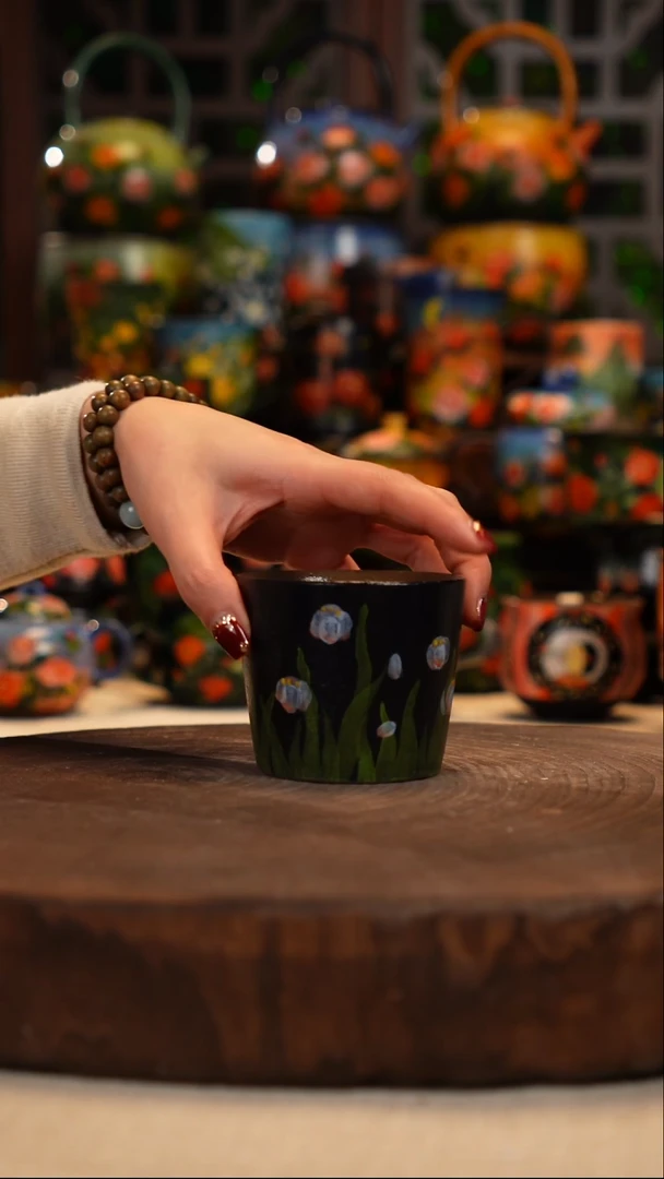 紫砂油画手绘釉下彩