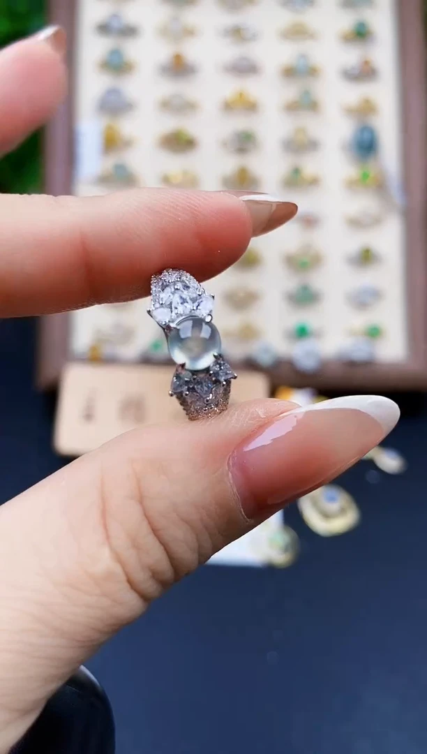 银S925镶嵌戒指翡翠00
