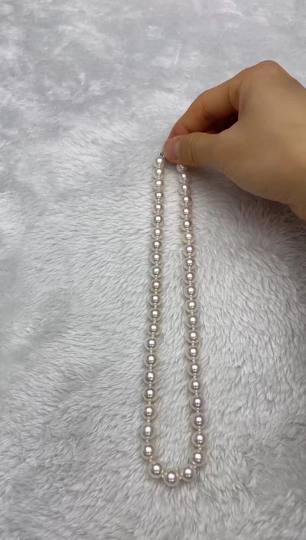 项链银S925镶嵌海水珍珠AK8.5-9mm