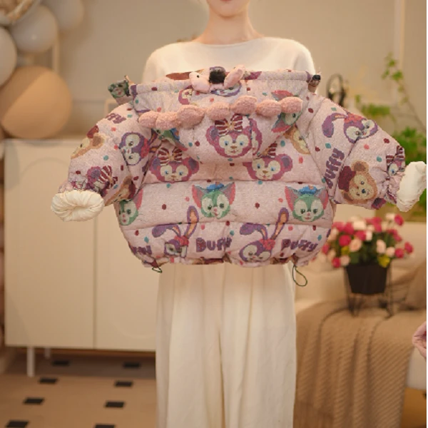 「菲菲原创」2024冬款时尚洋气百搭夹棉棉服连帽外套保暖加厚卡通