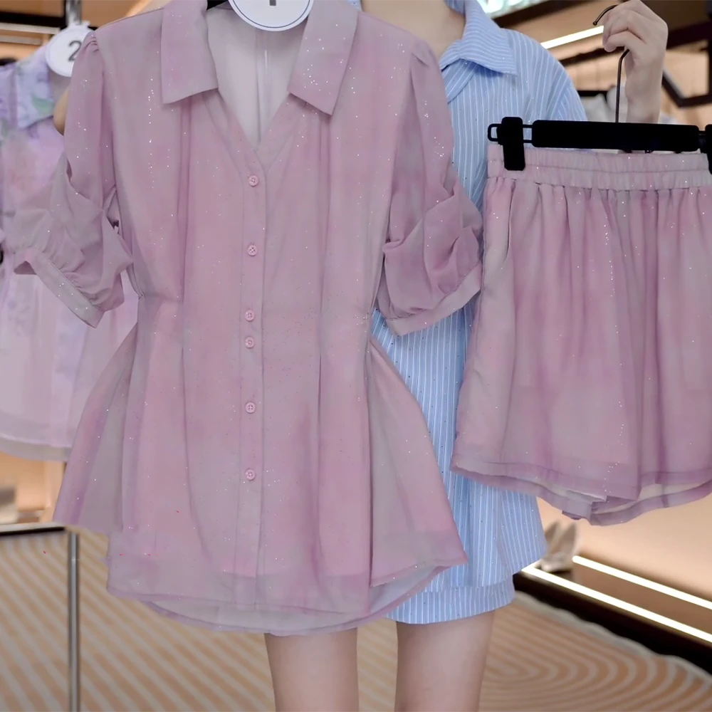 轻语”法式春夏慵懒感中长款宽松休闲套装